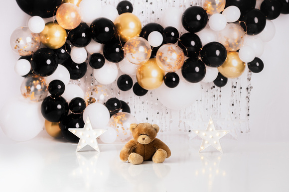 Black & Gold balloons Arch ( background)